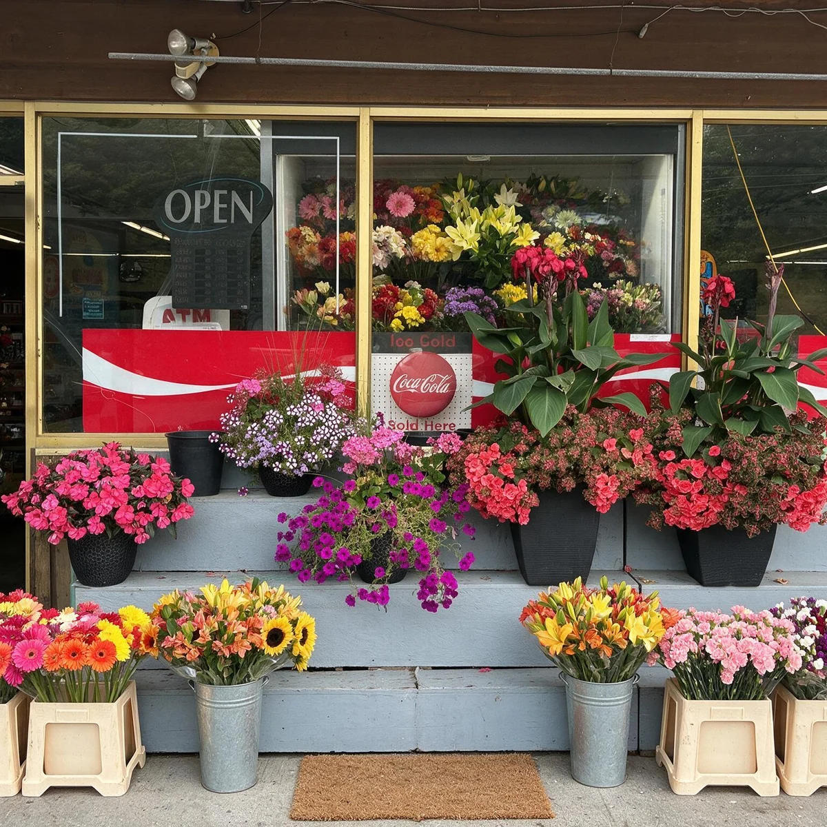 The store entrance seen from the parking lot