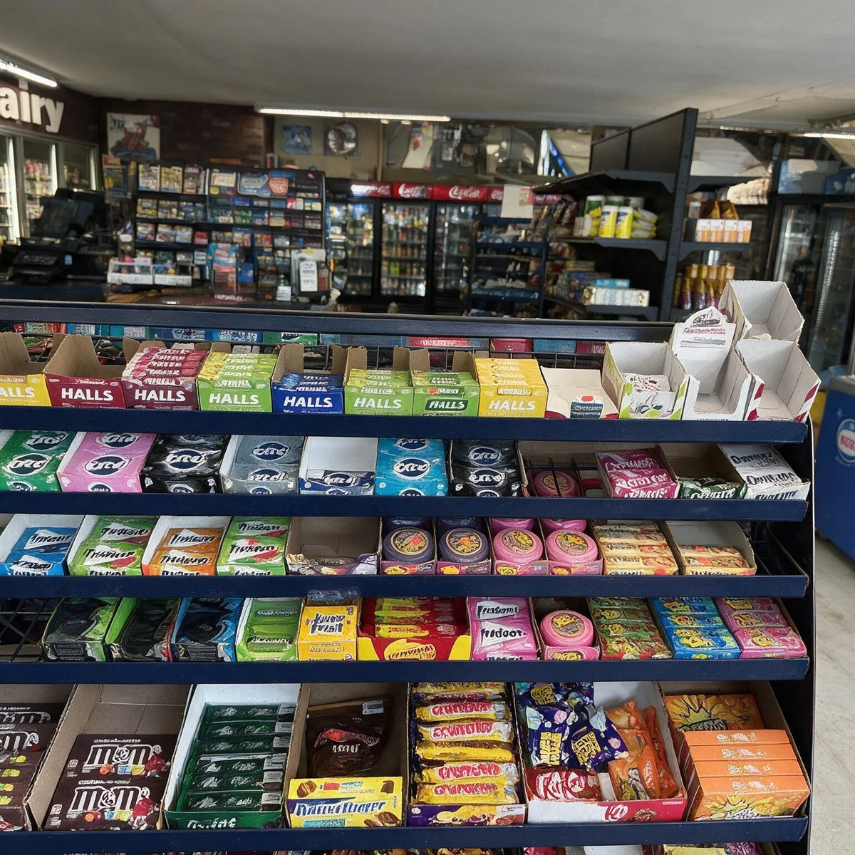 The counter inside Abbas Xpress Mart