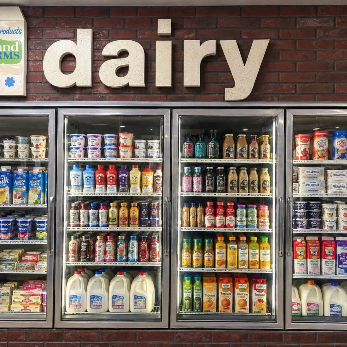 Aisle between the coolers and the accessories pegboard